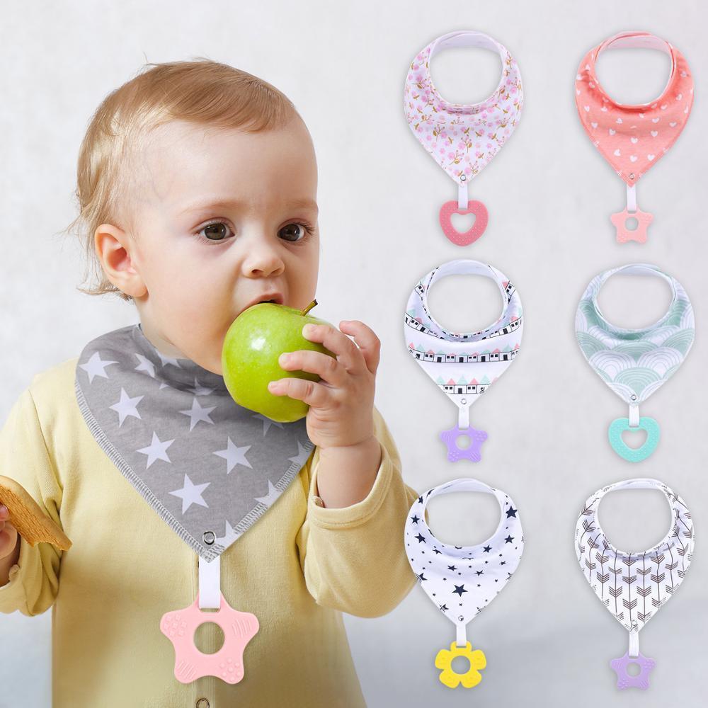 Bavoirs bandanas unisexes 100 % coton biologique super absorbants et doux pour bébé et jouets de dentition pour nouveau-né