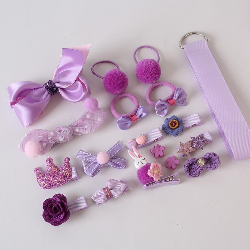 Ensemble de bandeaux de luxe modernes pour bébé fille, 18 pièces, turban pour enfants, jolis nœuds, coiffures pour enfants, élastiques à cheveux, pinces à cheveux, ensembles d'épingles à cheveux