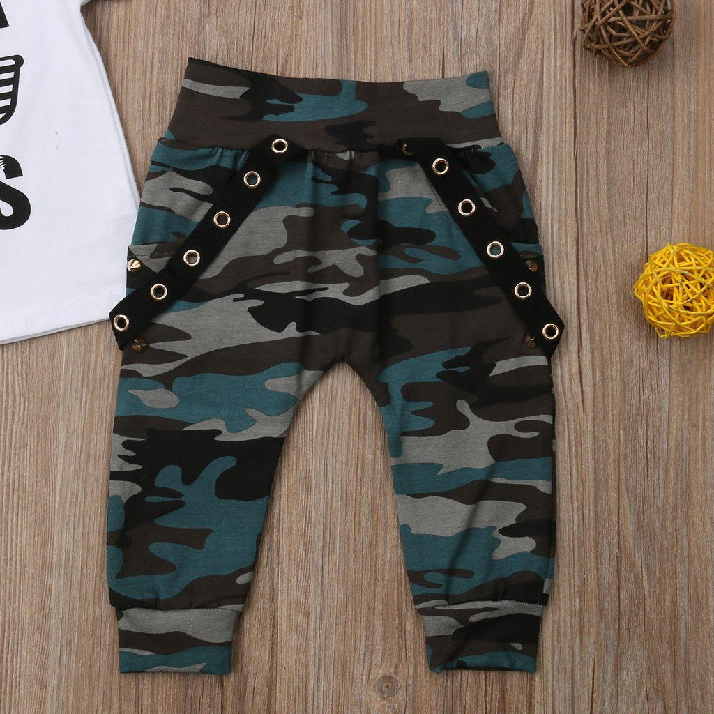 Bébé Hip Hop Manches Courtes Été Tout-petit Nourrisson "Like A Boss" Lettre Hauts T-shirt et Pantalon Ensembles 2 Pièces Pour Garçons