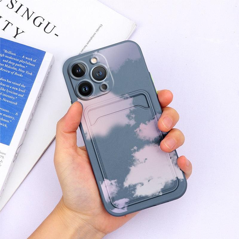Magnifiques étuis en silicone souple anti-rayures pour iPhone 13 Pro Max. Étui portefeuille en silicone avec porte-cartes pour iPhone 13 Mini, 13ProMax, 13Pro. Étui iPhone avec porte-cartes, motif fleur et papillon.