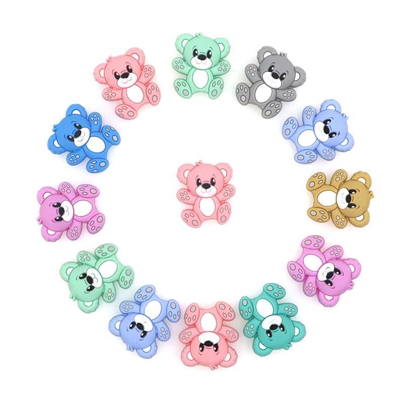 Perles en silicone Mini Ourson Accessoires de jouets pour tétine de dessin animé pour bébés et enfants