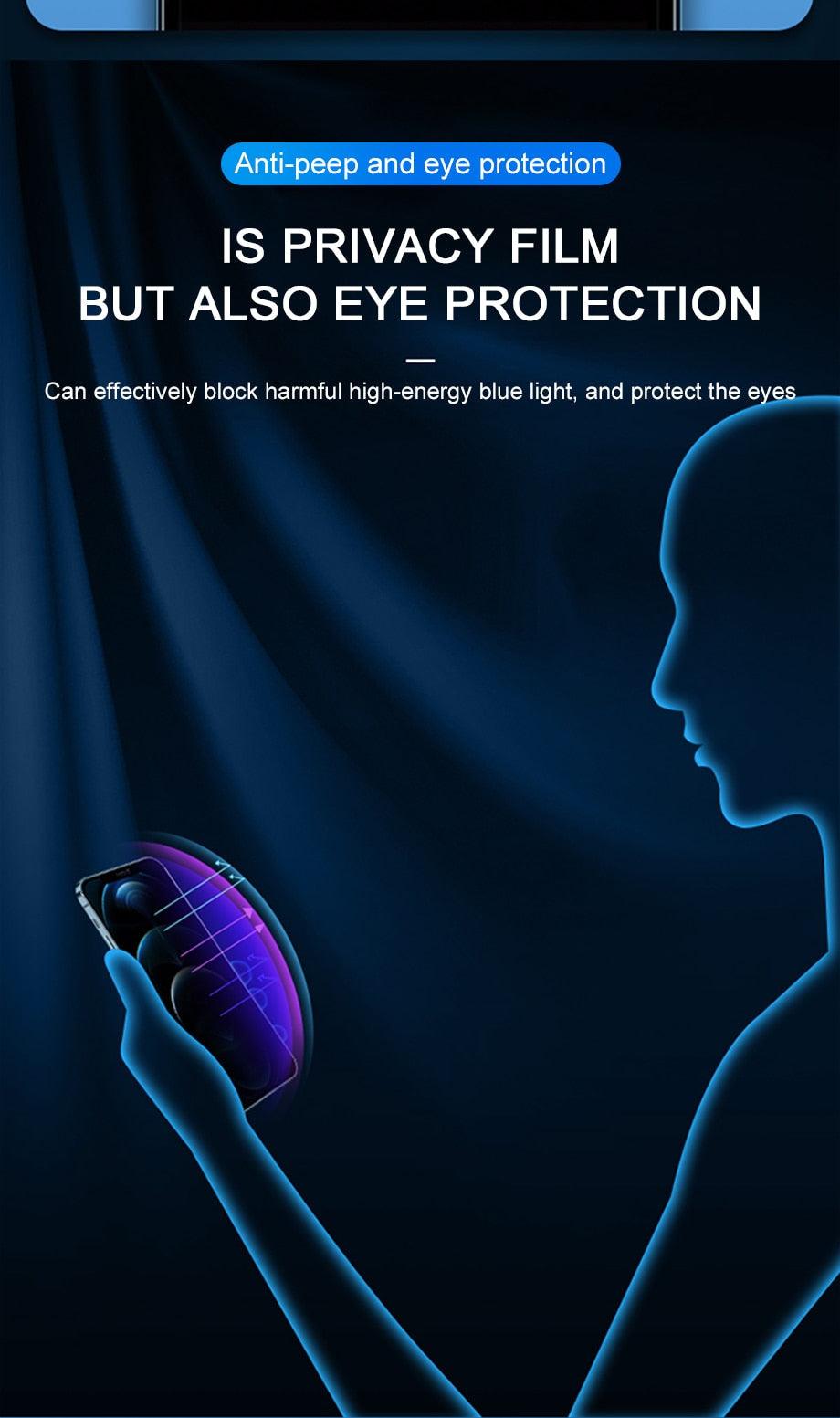 Verre de protection de confidentialité 8K pour iPhone 11 12 13 14 Pro Max XR Verre trempé anti-espion pour iPhone 14 13 12 Film de protection d'écran bord à bord Film de protection d'écran compatible avec les coques