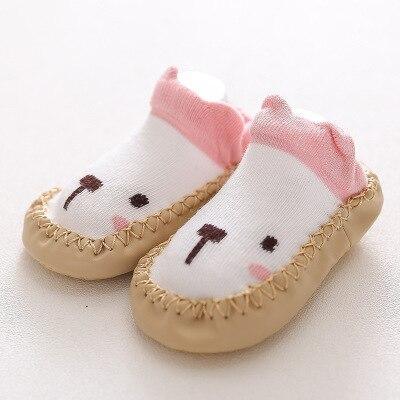 Chaussettes Bébé à Semelles en Caoutchouc Chaussettes Infantiles Nouveau-nés Enfants Chaussettes de Sol Antidérapantes à Semelle Souple pour Enfants
