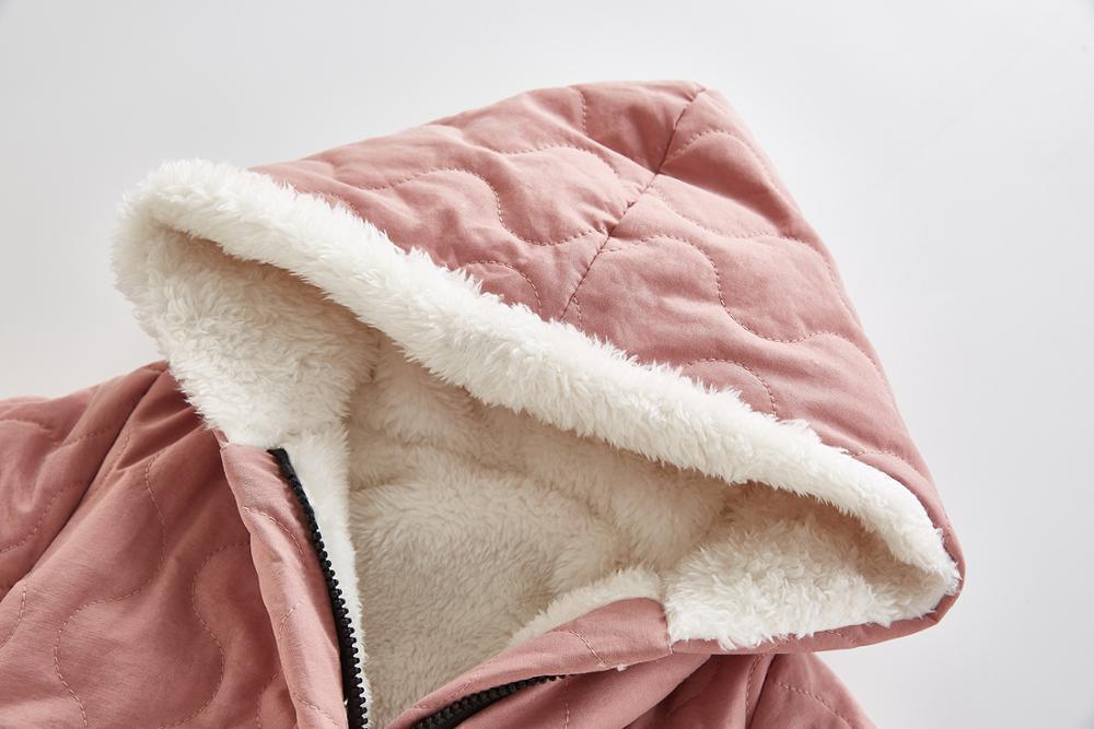 Combinaison-veste moderne et élégante en peluche épaisse de coton pour bébé garçon et fille