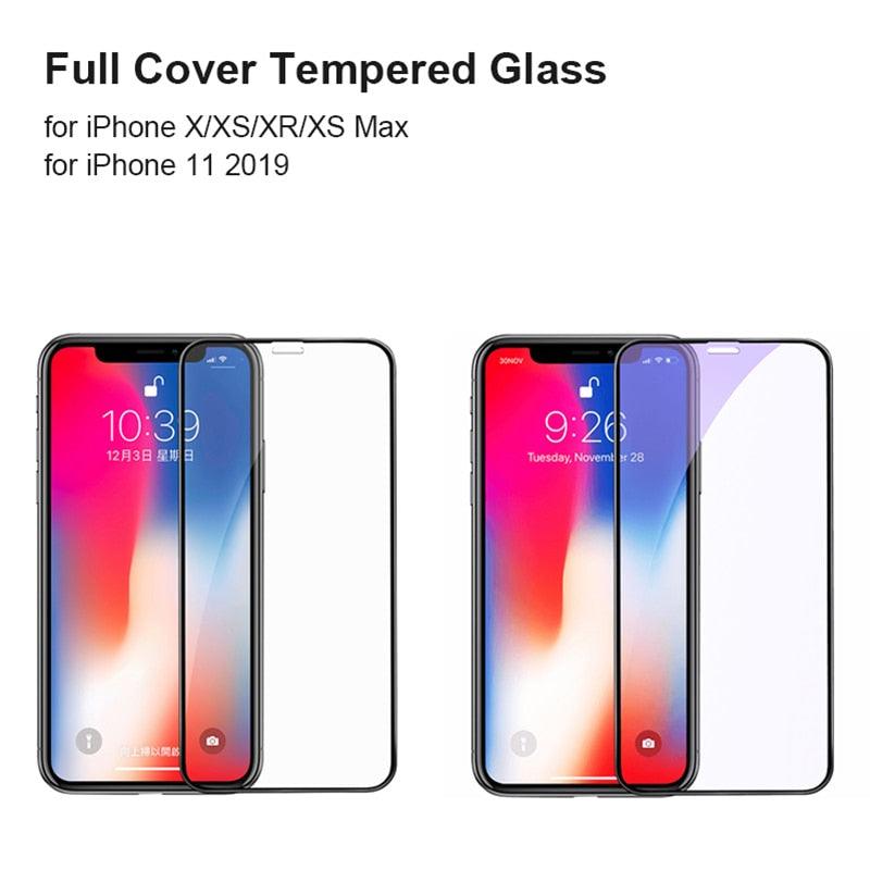 Film de protection d'écran en verre trempé 100D avec bords incurvés pour iPhone 7 8 6 6S Plus 11 12 Pro Max Mini iPhone X XR XS Max, couverture complète, HD 9H