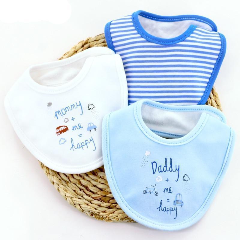Bavettes bandanas pour bébé Moder, lot de 3 en coton, motifs triangulaires variés pour bébés garçons et filles