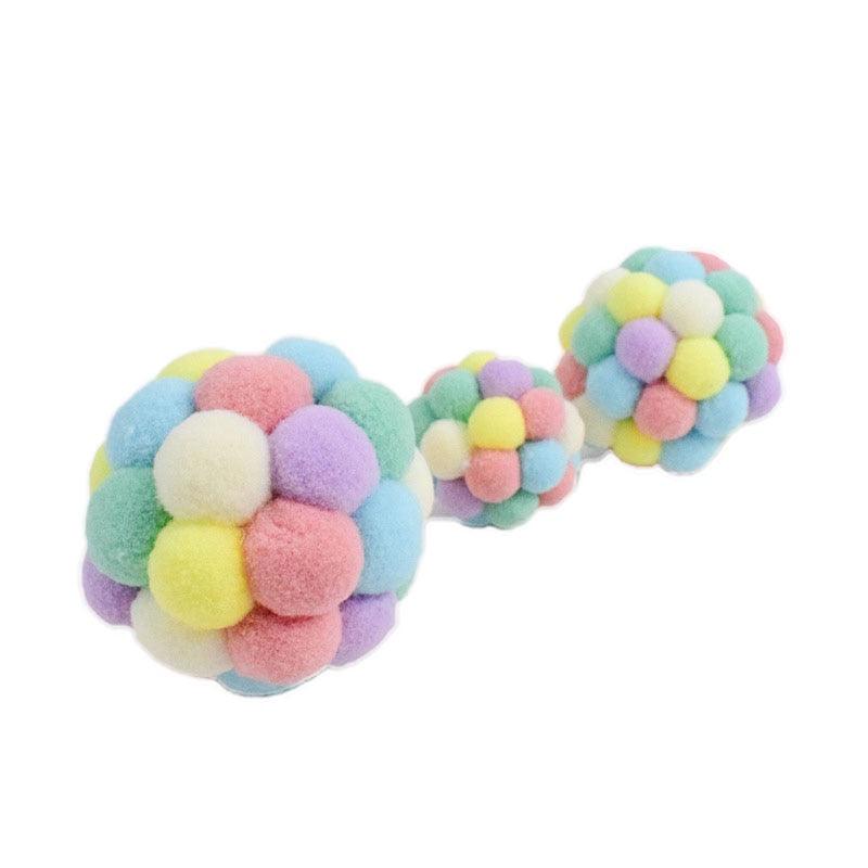 Nouveau Jouet en Peluche Tendance pour Animaux de Compagnie, Balle Amusante Autonome pour Chats et Chiens, Jouet Interactif Anti-Morsure Mignon et Drôle pour Chats, Balles Multicolores pour Chats