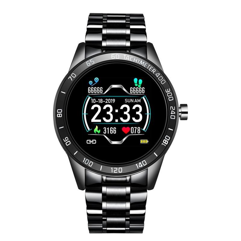 Montre connectée pour hommes avec écran LED et moniteur de fréquence cardiaque, tension artérielle, tracker de fitness, montre intelligente de sport étanche
