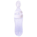 Biberon en silicone avec cuillère Bouteilles de complément alimentaire Bouteille de lait à presser avec cuillère Tasse pour bébé et enfant
