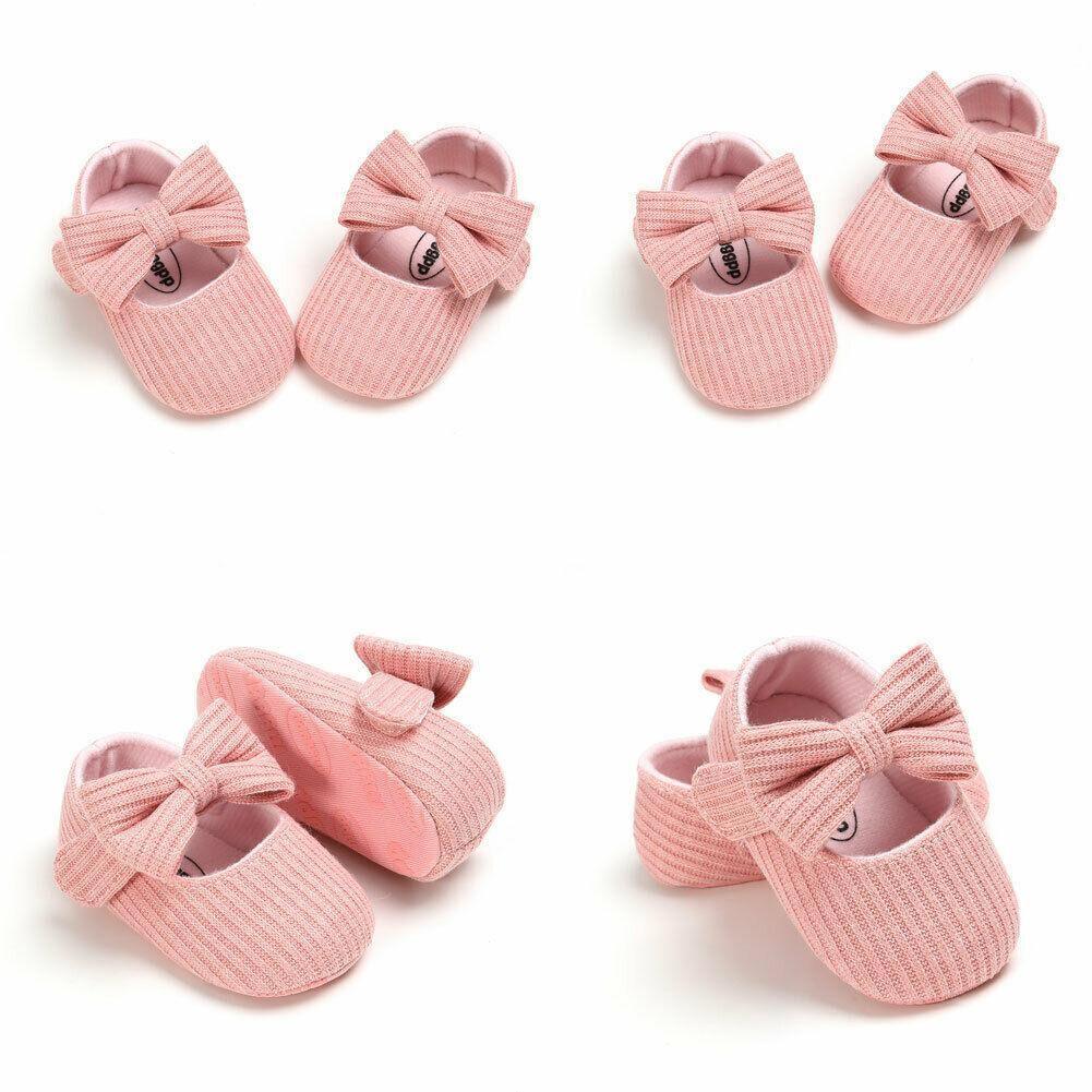 Chaussures de princesse pour bébé fille, nœud papillon, semelle souple, décontractées, pour nouveau-nés, 0-18 mois