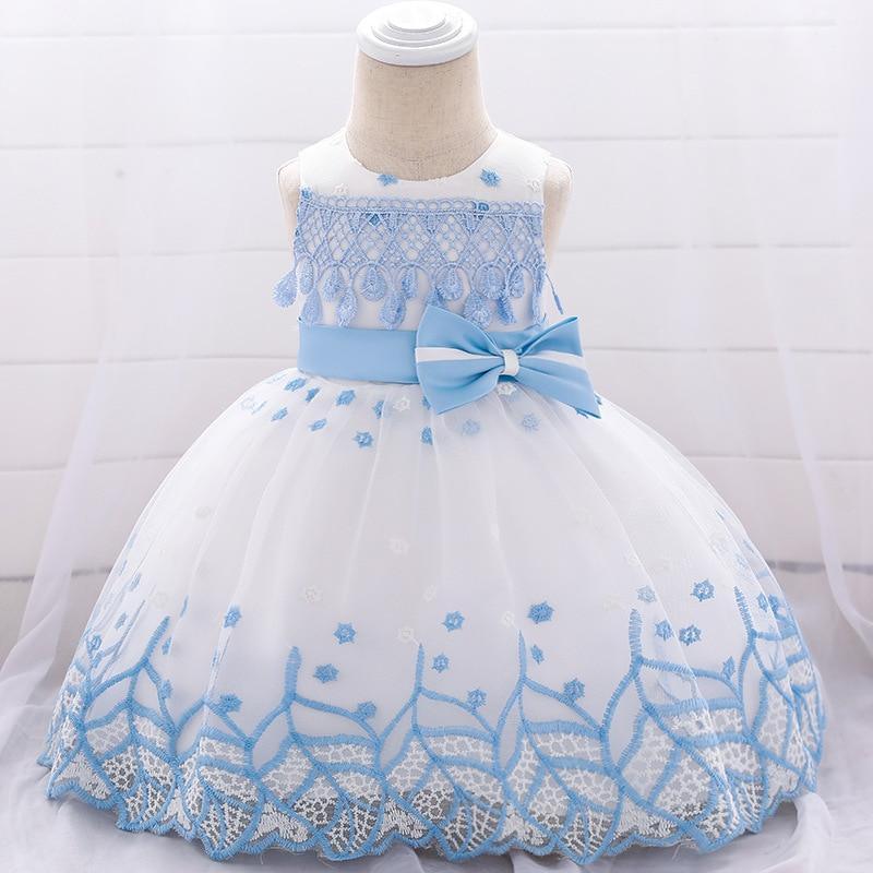 Robe élégante de princesse brodée de feuilles pour filles, robes de mariée uniques pour bébés