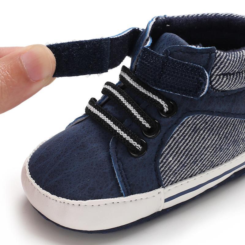 Chaussures à semelle souple pour nouveau-nés (0-18 mois), bottines à lacets pour garçons, baskets, cadeau idéal pour bébé