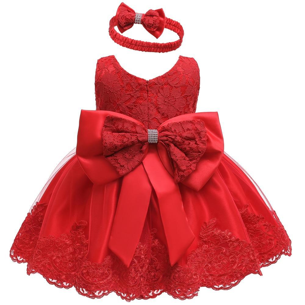 Robe de Noël moderne de luxe pour bébé fille, avec nœud, pour le 1er anniversaire de bébé.