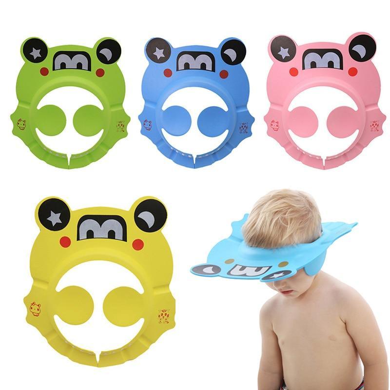 Chapeau Visière de Douche Bébé, Bonnet de Douche Enfant Réglable Doux Protection Mignonne Enfants Shampooing Sécurité Protection Accessoires de Salle de Bain
