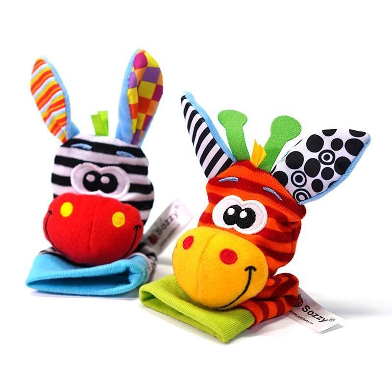 Chaussettes Modernes pour Bébé, Jouets en Peluche, Hochets de Poignet en Forme d'Insectes de Jardin, Jouets Éducatifs Mignons aux Couleurs Vives pour Enfants