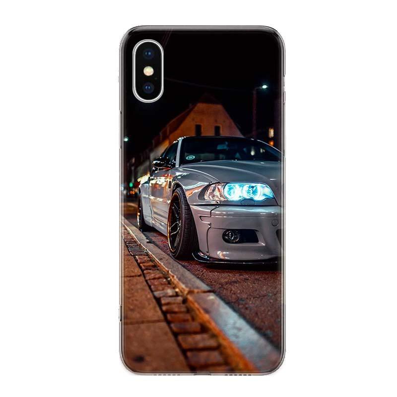 Coque de téléphone de voiture de sport cool pour iPhone 14 13 12 11 Pro Max Mini X Xs Xr 6 6s 7 8 Plus 5 5s Se Housse en caoutchouc de silicone souple antichoc