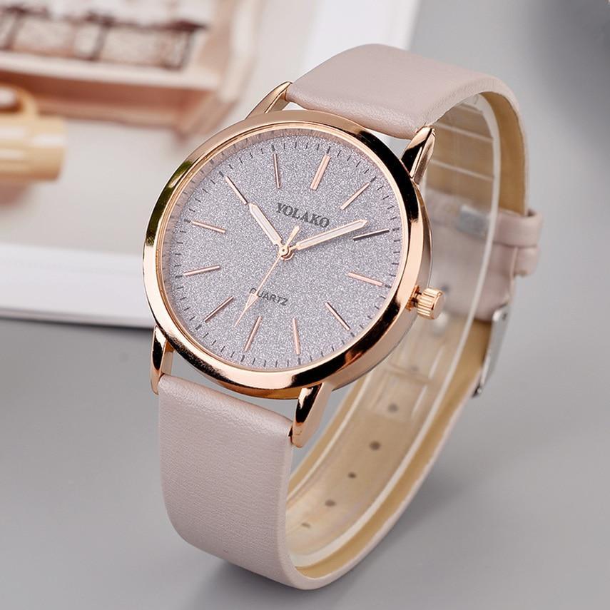 Nouvelle montre de luxe en cuir à quartz pour femmes, montre de mode pour femmes, montre-bracelet pour femmes et jeunes filles