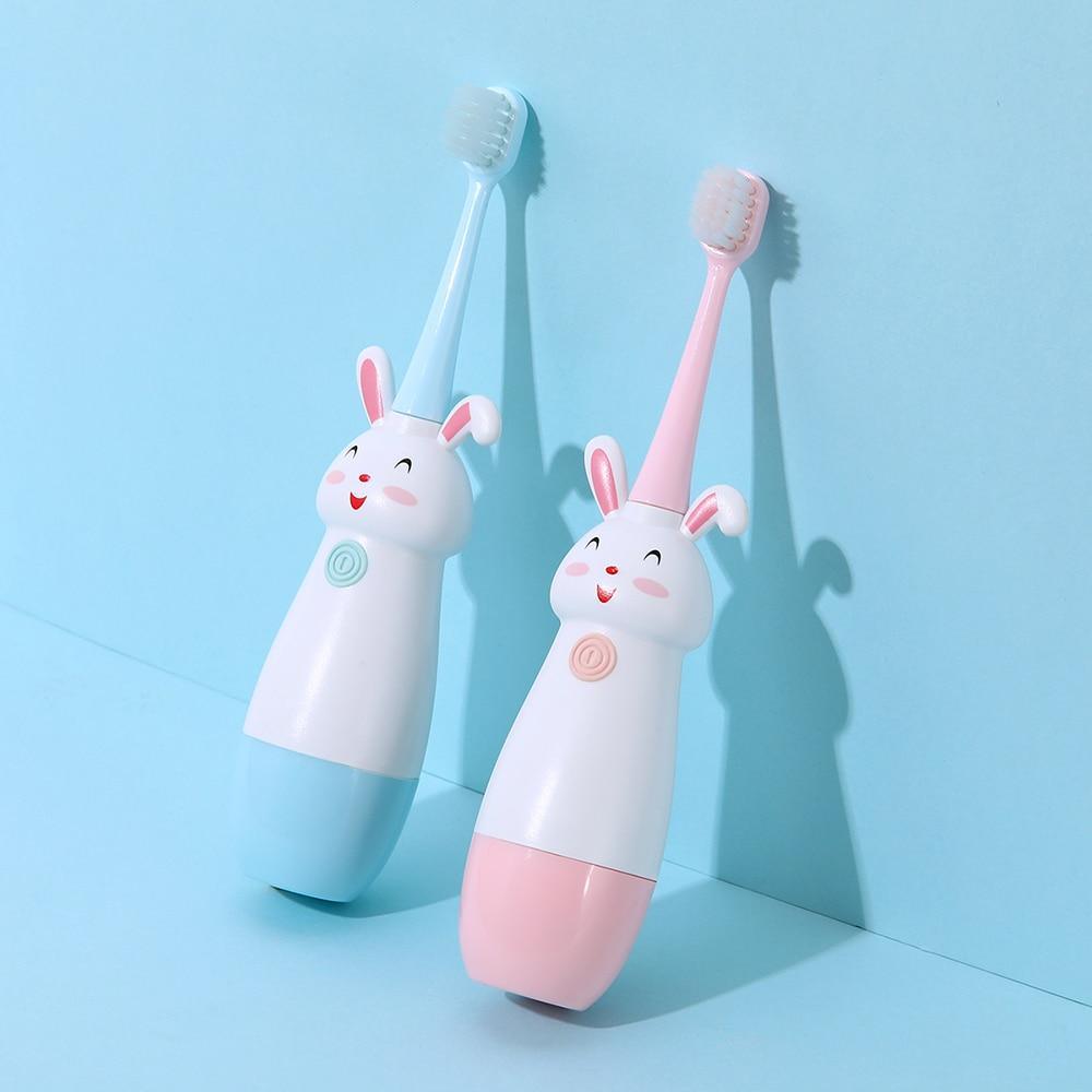 Nouvelle brosse à dents électrique à motif de dessin animé, brosse à dents électrique pour enfants avec tête de rechange souple, brosse à dents vibrante pour garçons et filles de 3 à 13 ans, étanche IPX7, cadeau de Noël pour enfants