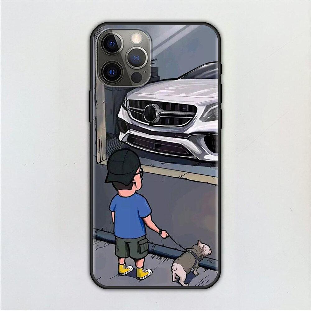 Meilleure Coque de Téléphone pour iPhone 14 11 13 12 Pro Max Mini X Xs Xr 6 6s 7 8 Plus Voiture de Sport Garçon Protection Flexible Souple Tpu Transparente