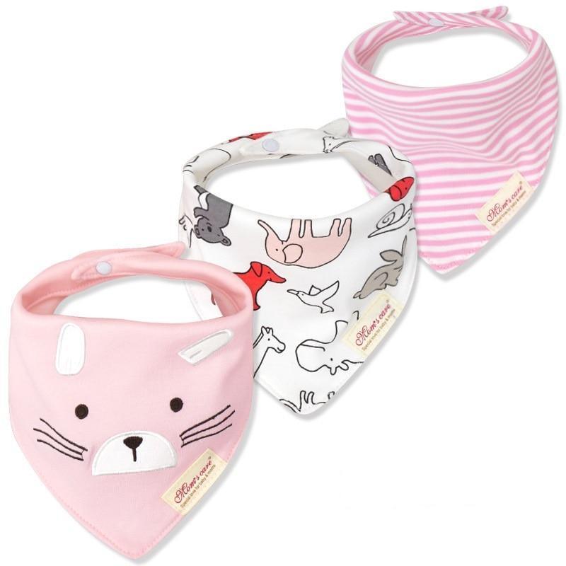 Bavettes bandanas pour bébé Moder, lot de 3 en coton, motifs triangulaires variés pour bébés garçons et filles