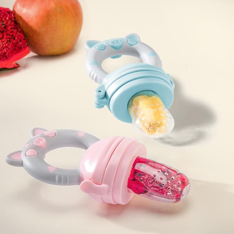 Sucette Distributrice Bébé en Silicone Animaux Dessin Animé Tétine pour Nourrisson Support Grignoteur Fruits Nouveau-né Sucette Silicone Embout Tétine