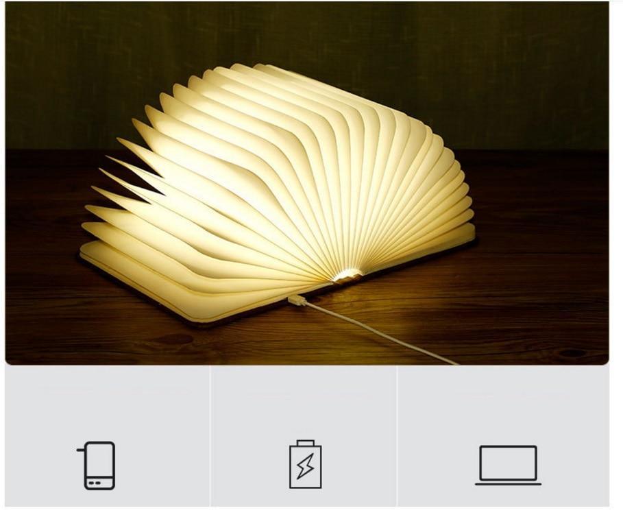 STEVVEX Lampes de Lecture USB LED Chevet Lampe de Bureau Pliable en Bois Rechargeable Magnétique Colorée Meilleur Cadeau d'Anniversaire ou de Saint-Valentin