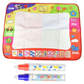 Tapis de dessin à l'eau pour enfants de 1 à 6 ans, tableau/tapis de peinture éducatif pour tout-petits avec stylo magique à eau, cadeau 45,5 x 29 cm (Blanc)