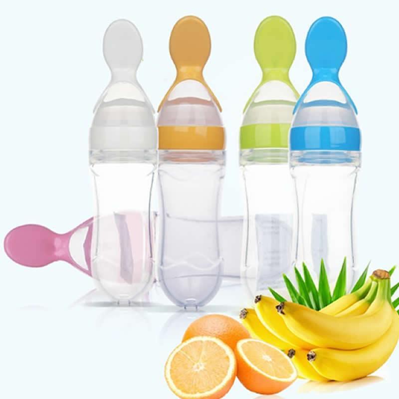 NOUVEAU Biberon Cuillère avec Cuillère en Silicone Nouveau-né Nourrisson Cuillère à Pression Biberon d'alimentation Supplémentaire pour Tout-petit pour Enfants et Bébé