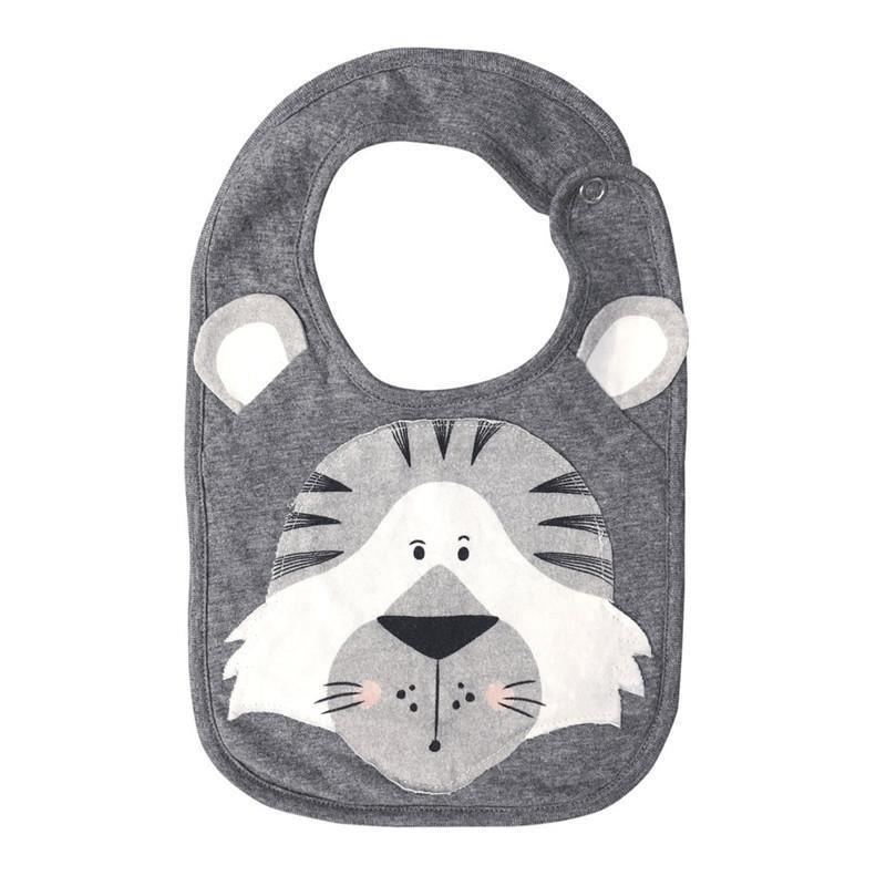 Bavette en coton de luxe avec imprimé animal de dessin animé et boutons-pression, serviette de salive imperméable, tablier d'alimentation pour bébé et enfant