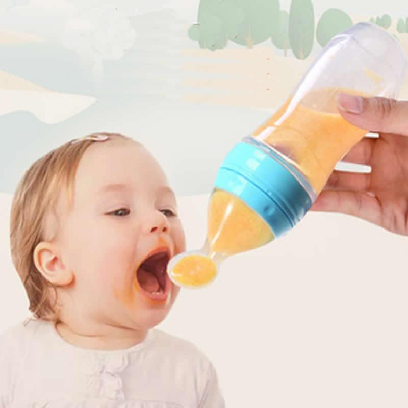 NOUVEAU Biberon Cuillère avec Cuillère en Silicone Nouveau-né Nourrisson Cuillère à Pression Biberon d'alimentation Supplémentaire pour Tout-petit pour Enfants et Bébé