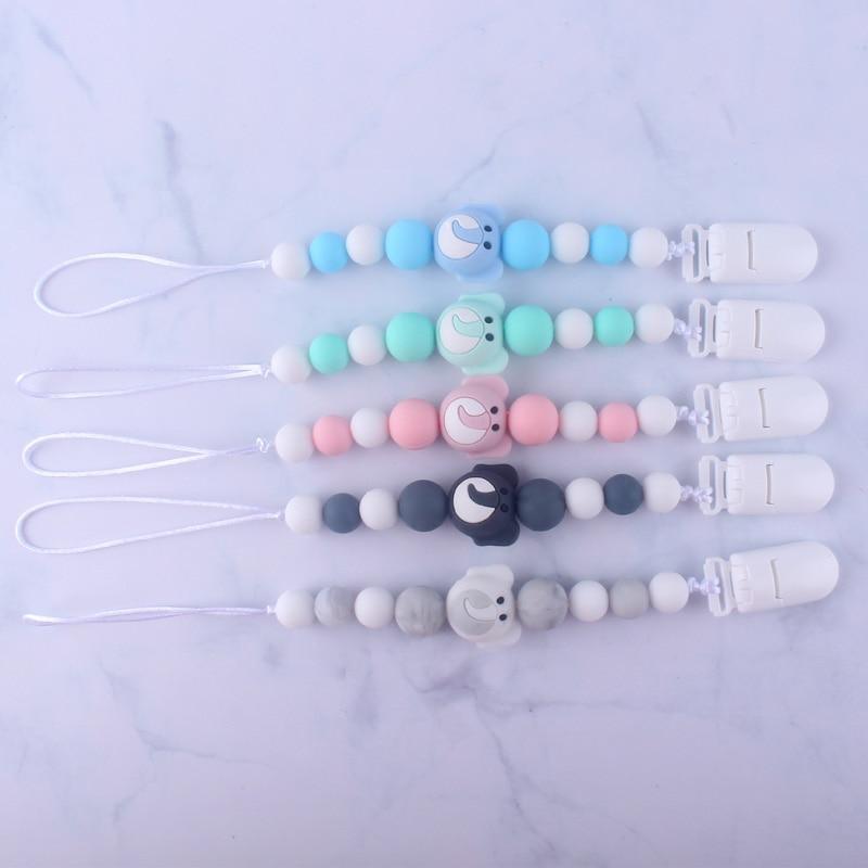 Attache-sucette pendentif animal fait main, porte-tétine pour bébé.