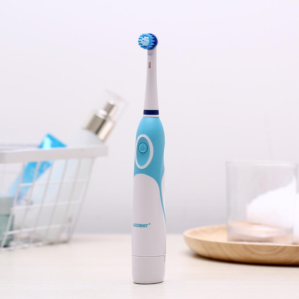 Brosse à Dents Électrique Professionnelle à Rotation Moderne avec 4 et 8 Têtes de Rechange Nettoyage en Profondeur Brosse à Dents à Piles Blanchiment des Dents pour Adultes