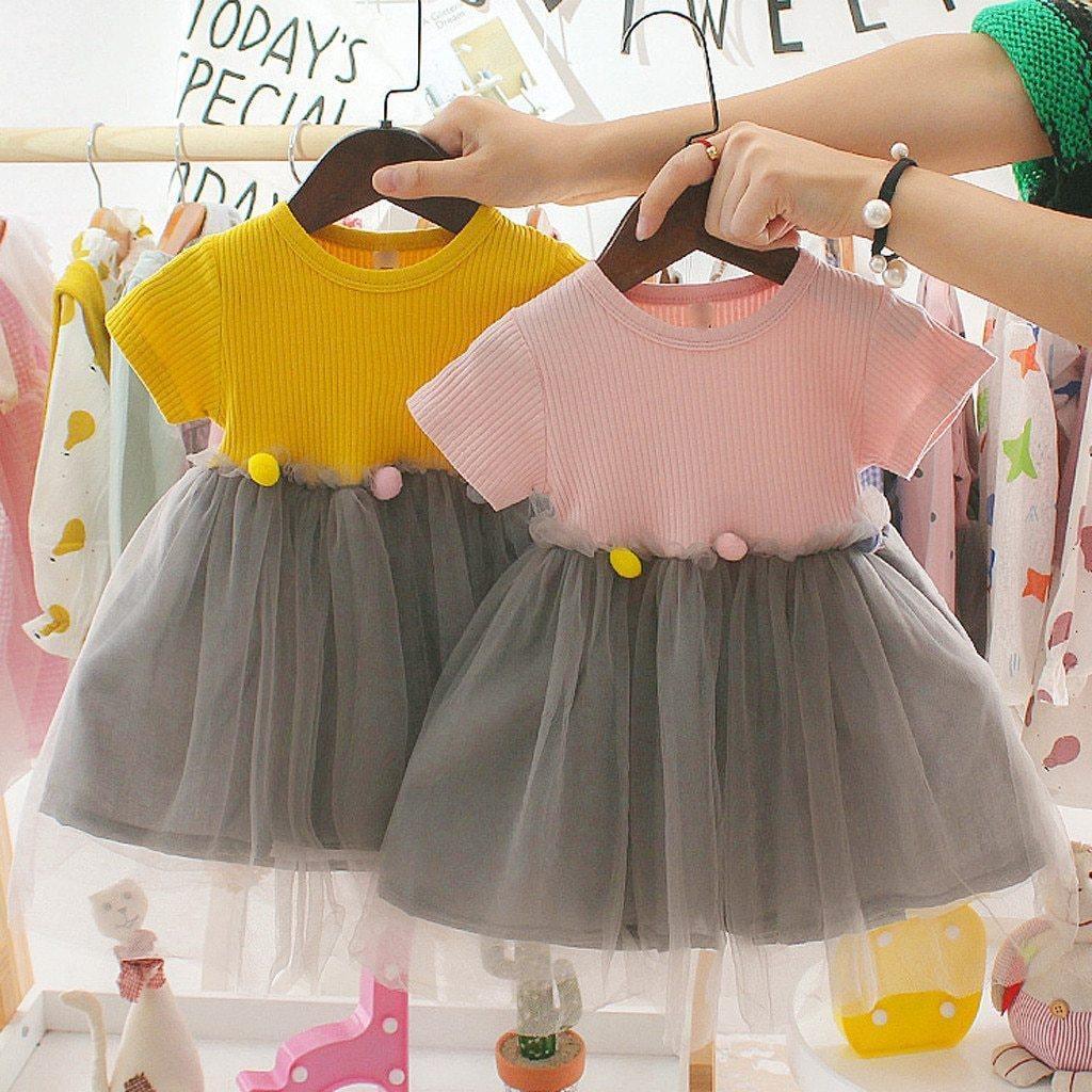 Robes de princesse décontractées en tulle patchwork pour bébés filles, nouvelle mode printemps