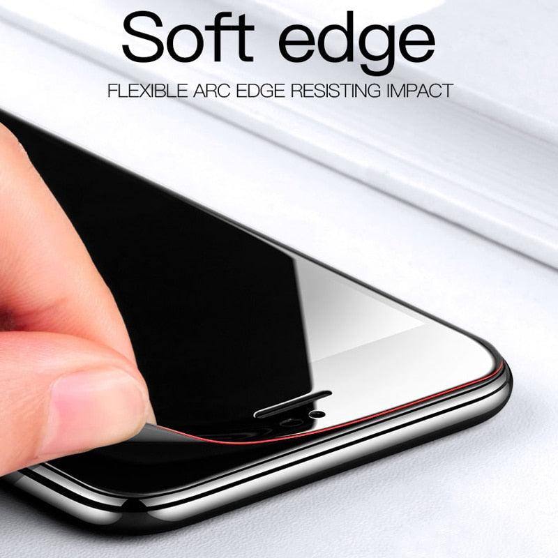 Verre de protection 9000D incurvé et souple pour iPhone SE 2020 6 6S Plus, protection d'écran en verre trempé pour iPhone 7 8 PLUS, film en verre anti-rayures et anti-traces de doigts pour iPhone.