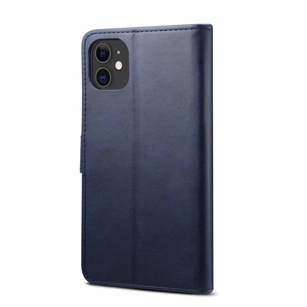 Étui à Rabat Magnétique en Cuir Rouge de Luxe pour iPhone 14 12 13 11 11 Pro Max XR XS Max X, Housse Portefeuille pour iPhone avec Emplacements pour Cartes, Béquille et Boucle Magnétique