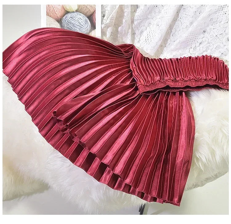 Jupe plissée classique en velours doré Taille haute style rétro Mode Femme de bureau Jupe longue plissée Jupe en velours d'hiver 90cm de long