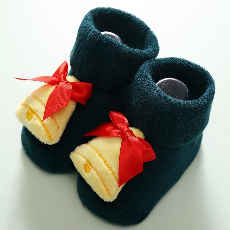 Chaussettes de Noël modernes de luxe pour enfants avec poupée, bébé, chaud, élan, antidérapantes, nouveau-né, pour nourrissons et tout-petits.