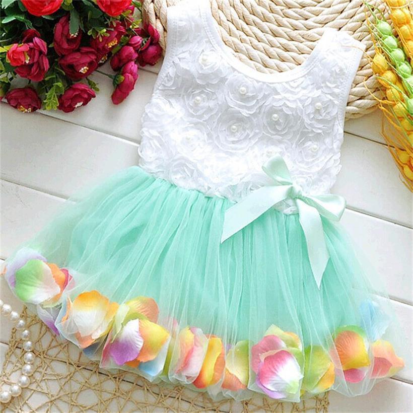 Robe de princesse de luxe moderne faite à la main pour petites filles, motif floral, sans manches, mini tutu, nœud, rose, jaune, rouge, vêtements pour enfants
