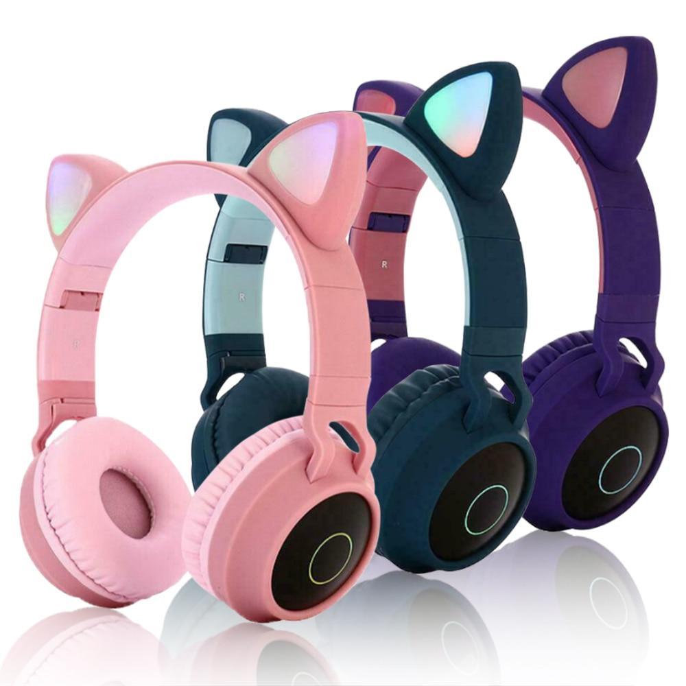Casque audio pliable sans fil Bluetooth Stevvex de luxe intéressant et portable pour enfants, avec microphone réglable pour PC et téléphone (Rose)