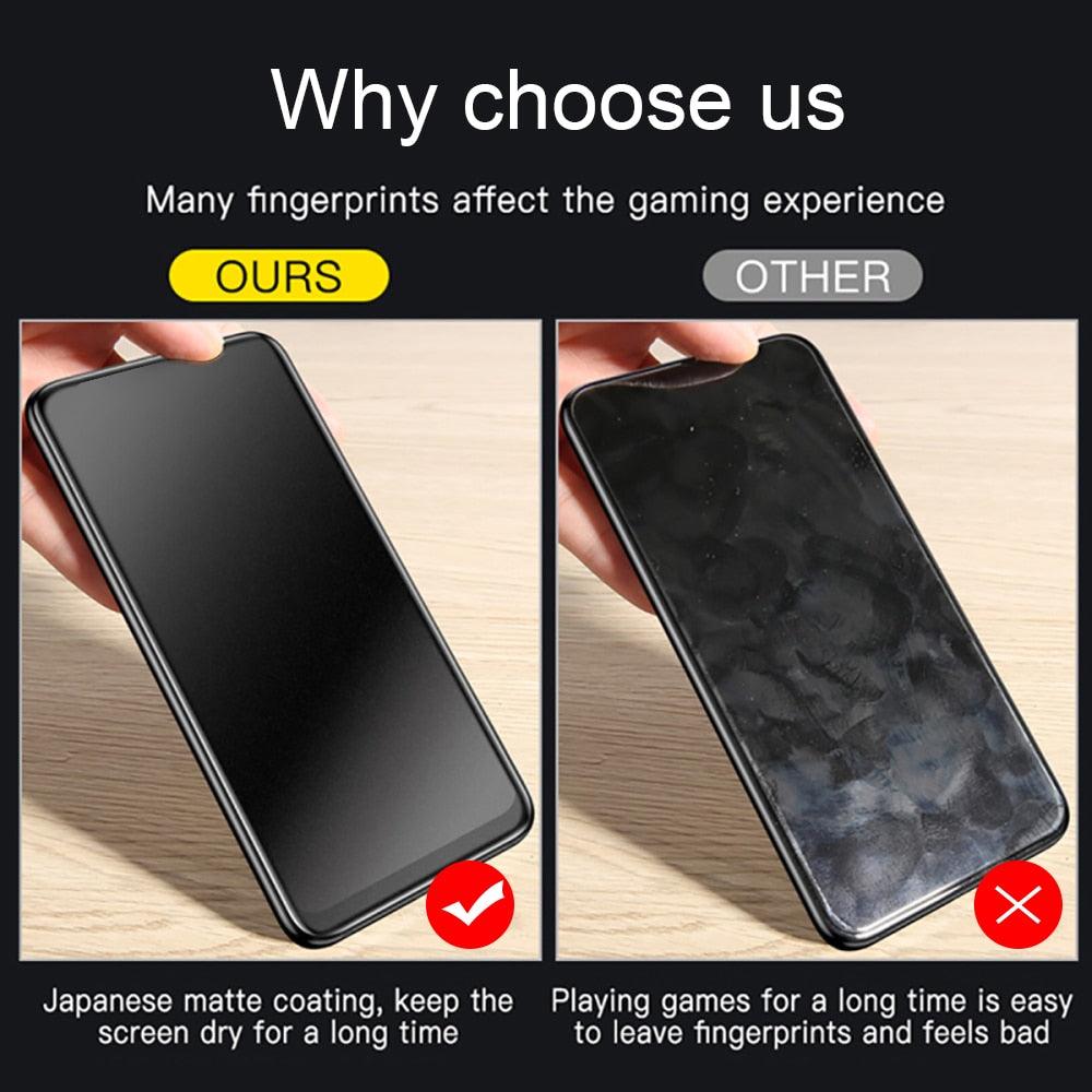 2pcs Verre trempé mat pour iPhone 12 Pro Max Verre pour iPhone 13 12 11 Pro Xs Max X Xr 6 7 8 Plus Film protecteur d'écran Couverture complète Anti-reflet Dureté 9h Anti-traces de doigts Protection d'écran