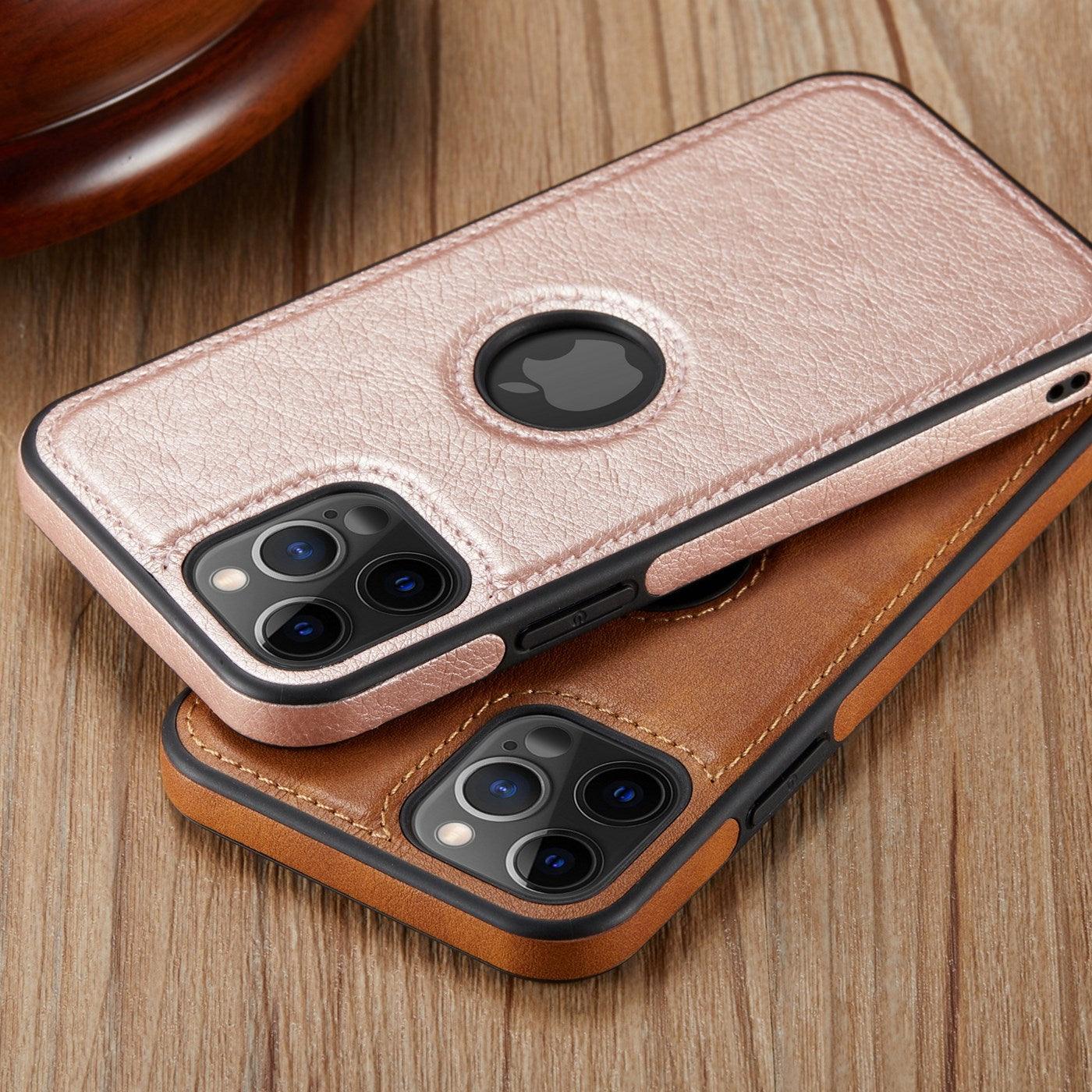 Coque de téléphone en cuir PU de luxe pour iPhone 14 Pro Max 13 Pro Max 11 12 Pro Max XR XS Max X 7 Plus, étui en cuir mince, coque arrière compatible avec iPhone 13 Pro, étui de téléphone mince en cuir classique, luxe élégant