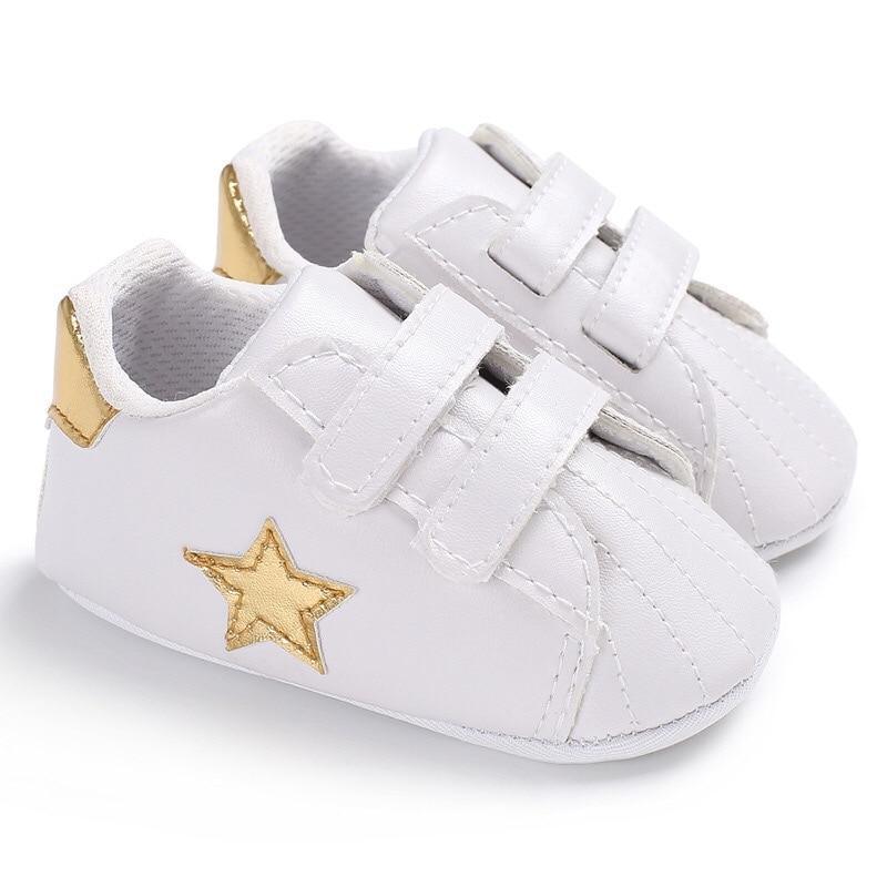 Chaussures bébé étoiles Premiers Pas Enfants Tout-petits Lacets Cuir PU Semelles Souples Baskets 0-18 Mois