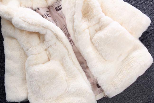 Bébé Fille Style Designer Moderne Veste à Capuche Mignonne Épaisse Chaude Douce Manteau pour Tout-Petits Pour Enfants