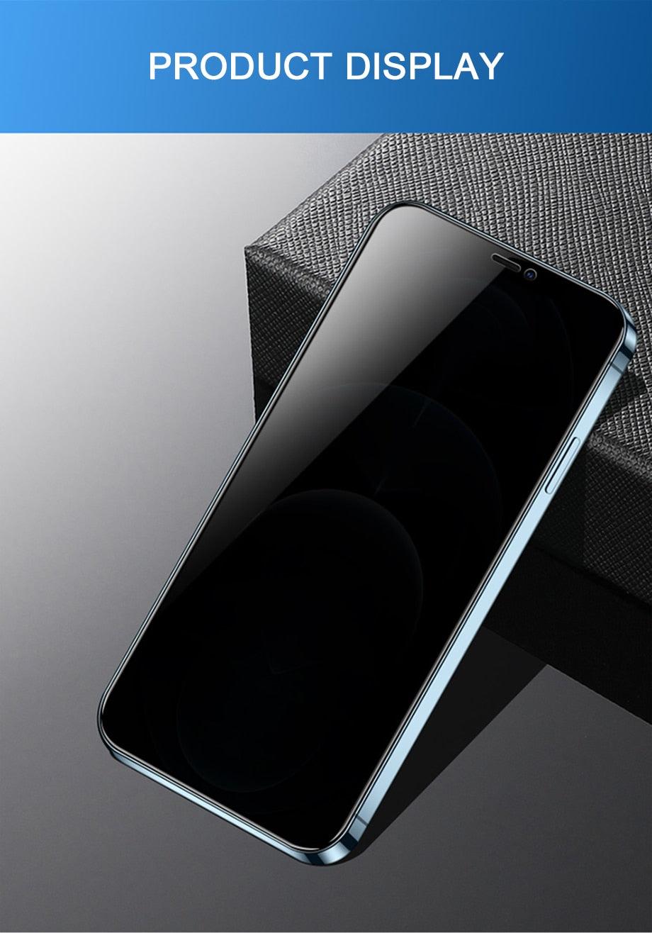 Verre de protection de confidentialité 8K pour iPhone 11 12 13 14 Pro Max XR Verre trempé anti-espion pour iPhone 14 13 12 Film de protection d'écran bord à bord Film de protection d'écran compatible avec les coques