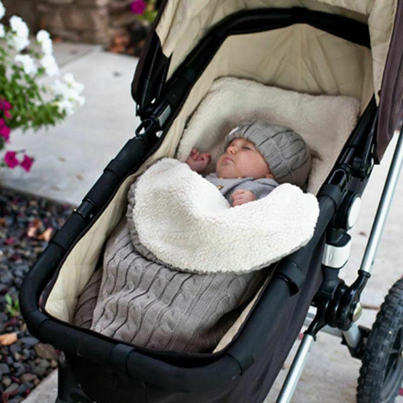 Couverture Chaude Tricotée Pour Bébé, Nid d'ange Enveloppant Doux Pour Nouveau-né, Gigoteuse, Chancelière En Coton Pour Poussette, Accessoires Pour Bébé