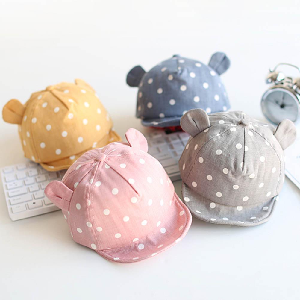 Chapeau de soleil mignon moderne pour enfants, chapeau de bébé à pois, chapeau de soleil pour fille et garçon avec oreilles, casquette de baseball pour garçons et enfants