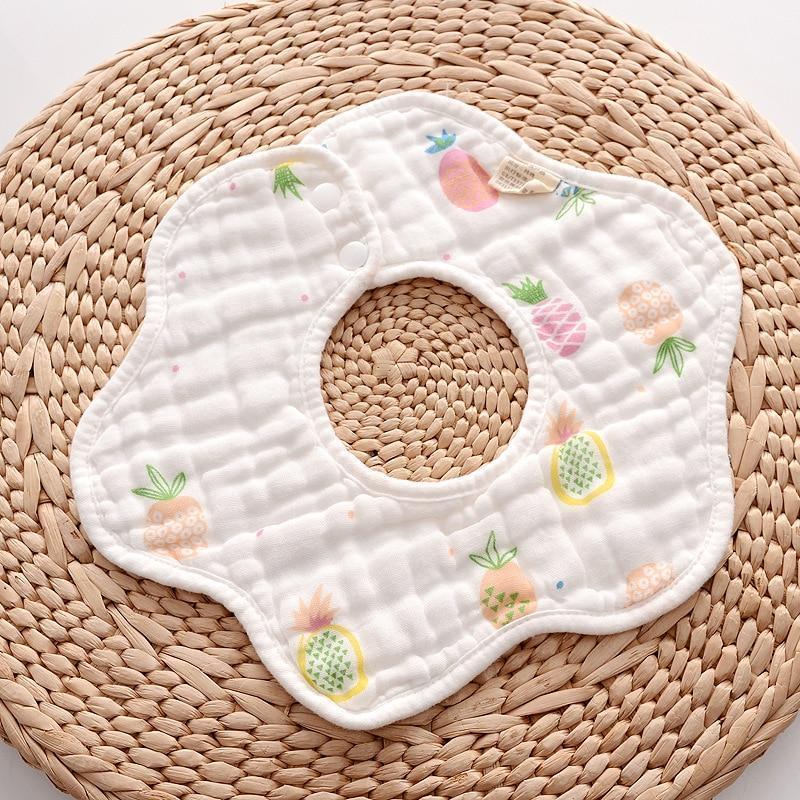 Bavoir unisexe 360° en gaze 8 épaisseurs pour bébé et enfant, serviette anti-bave pour nouveau-né et nourrisson