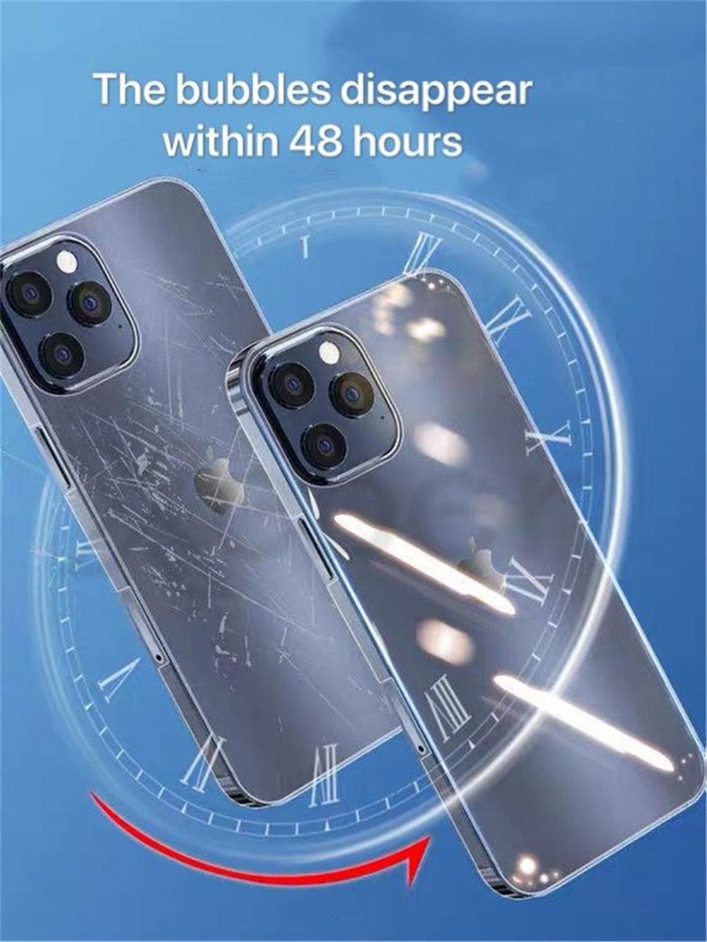 Film protecteur avant et arrière 360 Full Body pour iPhone 14 13 Pro Max 12 Film trempé Premium HD Clarté Anti-empreintes digitales/rayures Film de protection d'écran 11 Mini Coque ultra fine mate transparente
