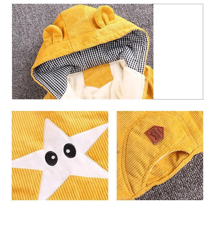 Manteau d'hiver chaud en coton pour bébés, vêtements d'extérieur pour enfants, veste pour nouveau-nés, vêtements pour garçons et filles, motif ours, pour la saison automne et hiver