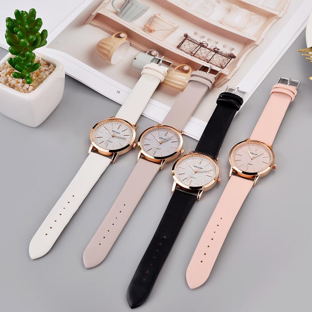 Nouvelle montre de luxe en cuir à quartz pour femmes, montre de mode pour femmes, montre-bracelet pour femmes et jeunes filles